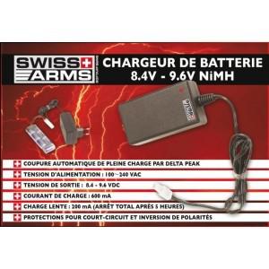 Chargeur de batterie 8.4v-9.6v NiMH Swiss Arms - Accessoire  airsoft-replique pistolet mitraillette - LES 3 CANNES - Les Trois Cannes