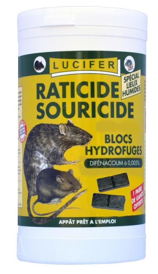 Appât Bloc rodenticide Brodifacoum 240g pour rat & souris - Lieux humides  et secs